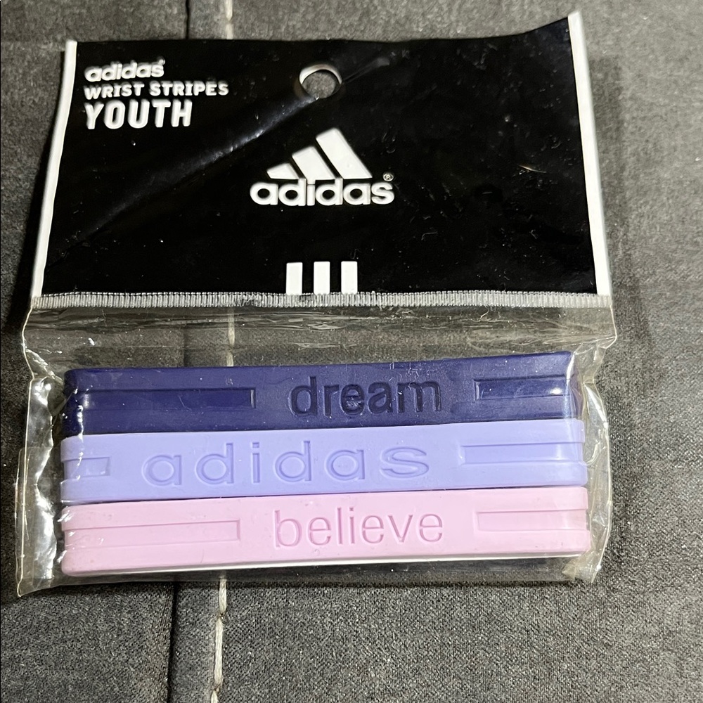 Adidas Youth Wrist Stripes - Blue and Lavender